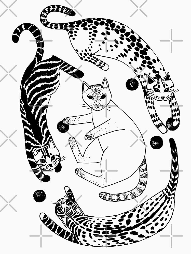 Playful gatines (black) by blursbyai