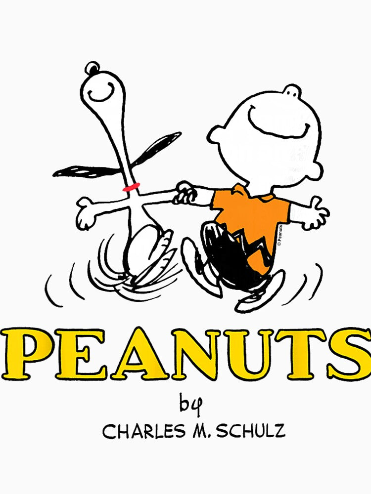 Peanuts – Happy Dancing Duo Retro Style Illustration by baieradhamd