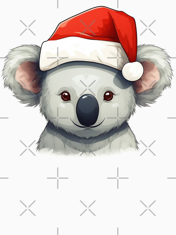 Adorable Christmas Coala donning a Santa Claus hat by MOA-trends