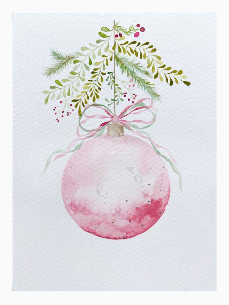 Watercolor Christmas Ornament with Ribbon by Dusty-Penny