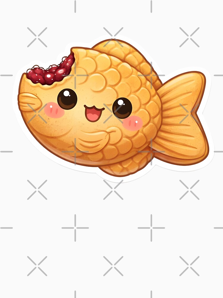 Cute Kawaii Taiyaki Fish – Japanese Street Food Sticker by DesignEG