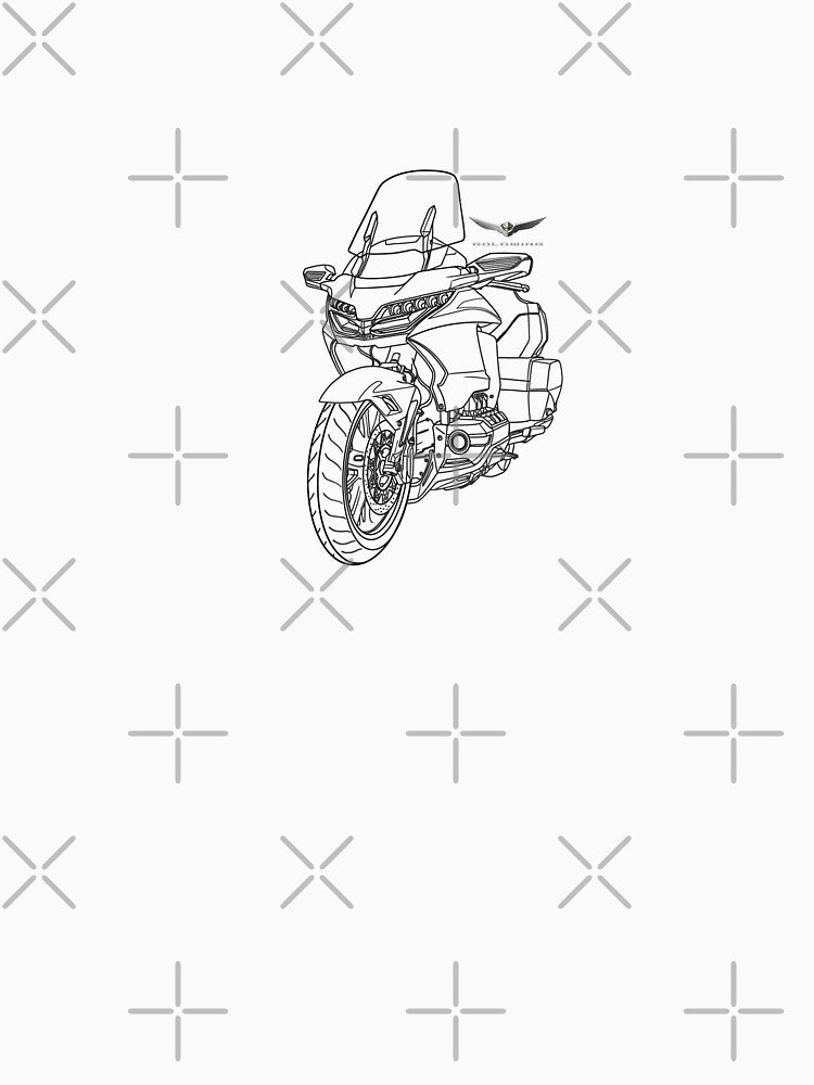 Motorcycle honda goldwing line art by sketchjuny
