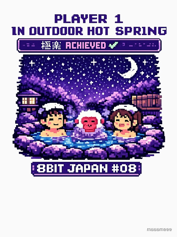 8BIT Retro Pixel Game Style Japanese Hot Spring Design by maaameee