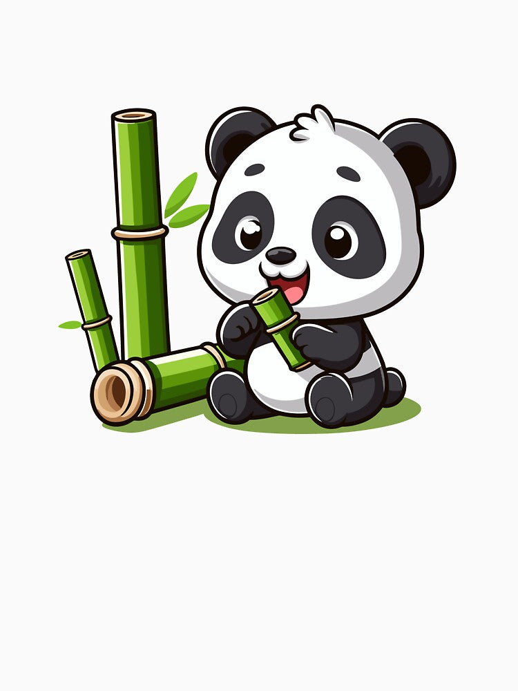 Panda eating bamboo by TomTeeShop01