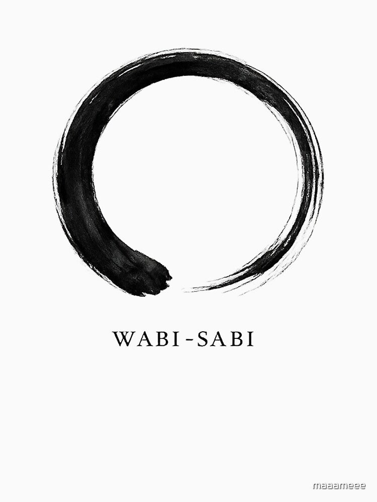 WABI-SABI Enso Circle Minimalist Design | Zen Japanese Ink Art by maaameee