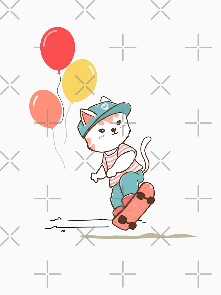 Cat play skateboard by tnwbank