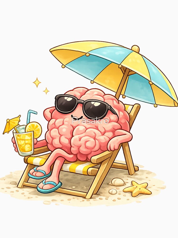 Brain enjoying a beach holiday by Prasakro