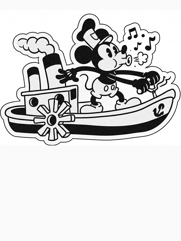 Steamboat Willie Vintage Cartoon Mouse 1928 - Classic Retro Animation by Armaan209