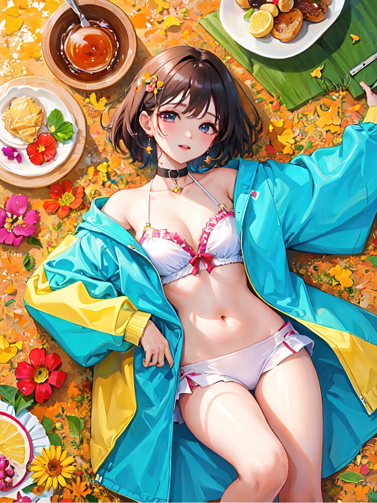 Anime food lover girl portrait art by TheArtistOf2022
