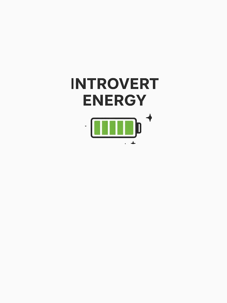 Introvert Energy Minimal Sticker – Funny Aesthetic Quote Design by MinimalMood Studio