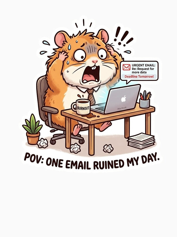 One Email Ruined My Day - Office Day Sticker by Softbear Atelier