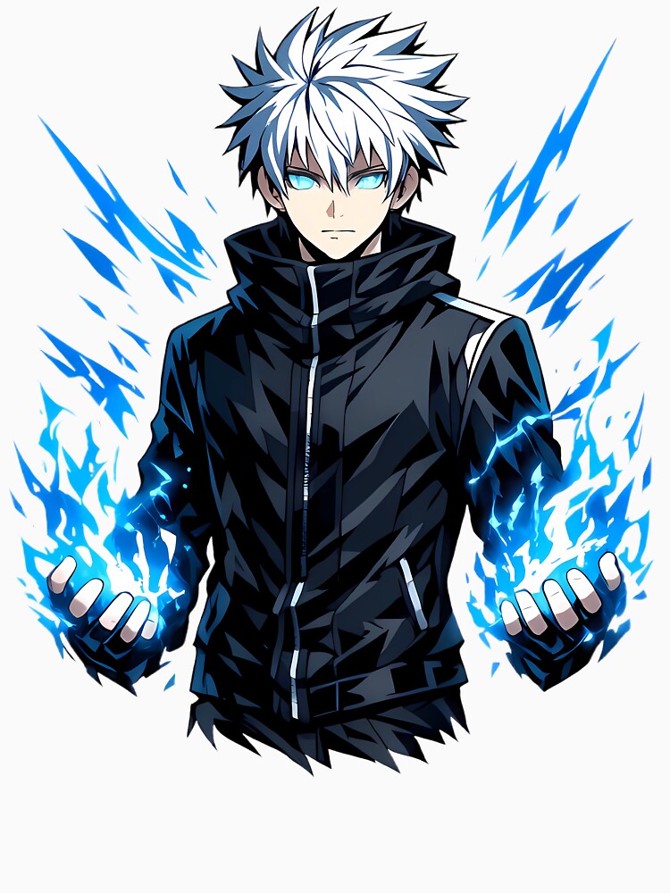 Anime Lightning Power Boy Blue Energy by VibeFusionX
