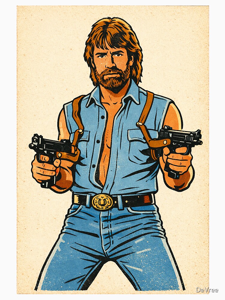 Chuck Norris Retro Art Portrait by DeVree