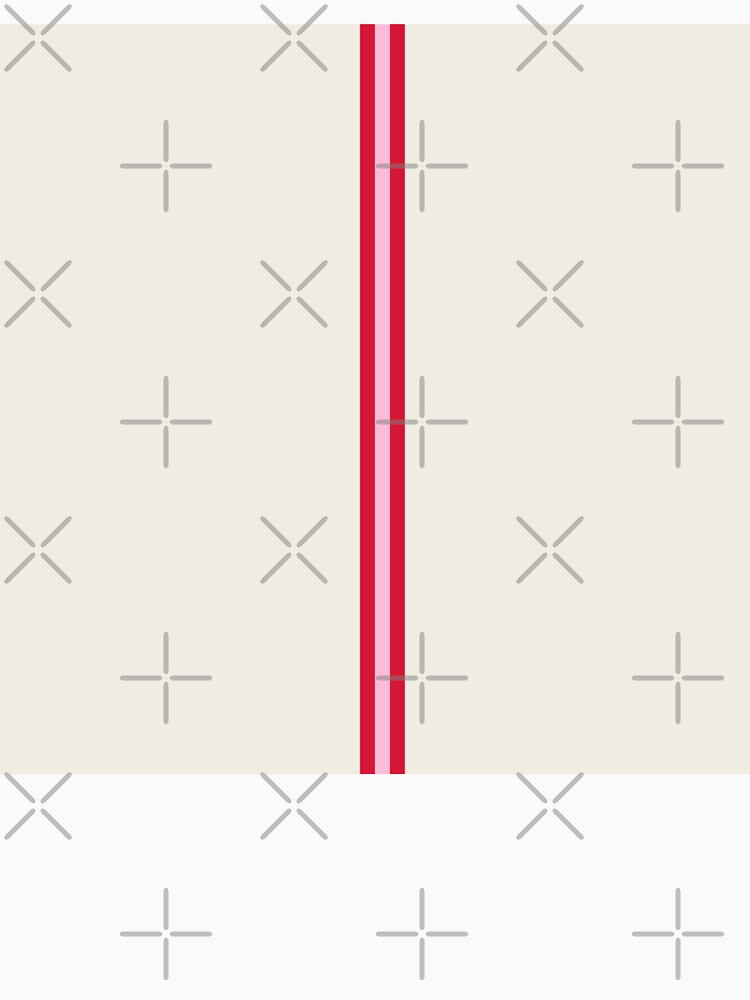 CREAM, COTTON CANDY PINK & RED Central Vertical 3 STRIPES by RachelMacht