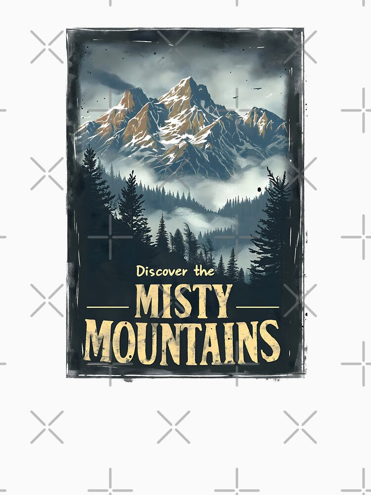 Discover the Misty Mountains - Vintage Travel Poster - Fantasy by Fenay Designs
