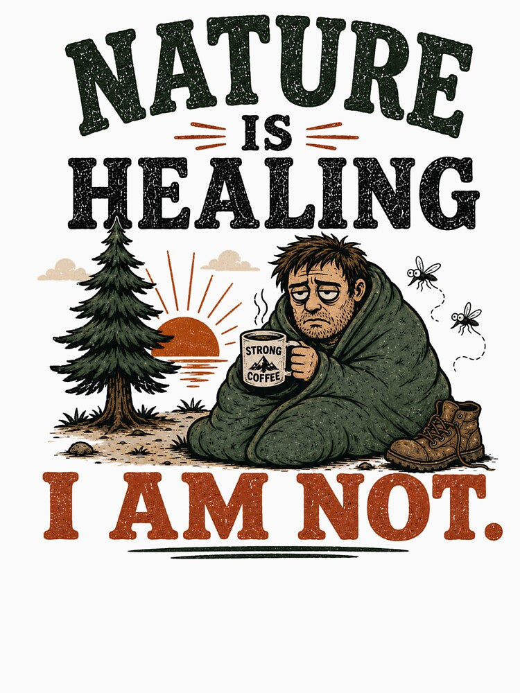 Nature Is Healing I Am Not Adult Camping.t-shirt by TWYtees