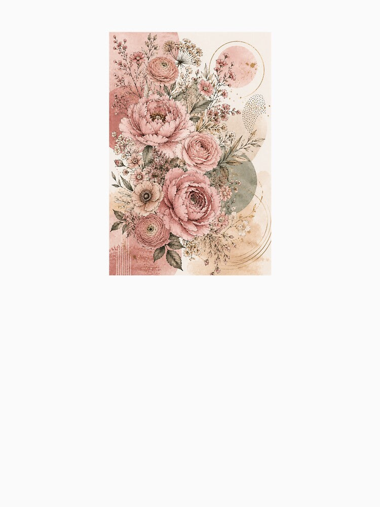 Minimalist Dusty Pink Maximalist Boho Floral Collage by AlexGreaney