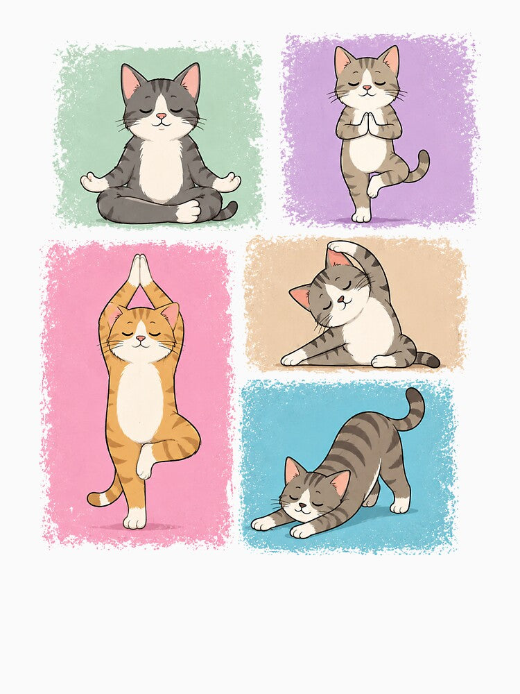 Yoga Cat Funny Cat love different Yoga Positions by QuiteOrbit