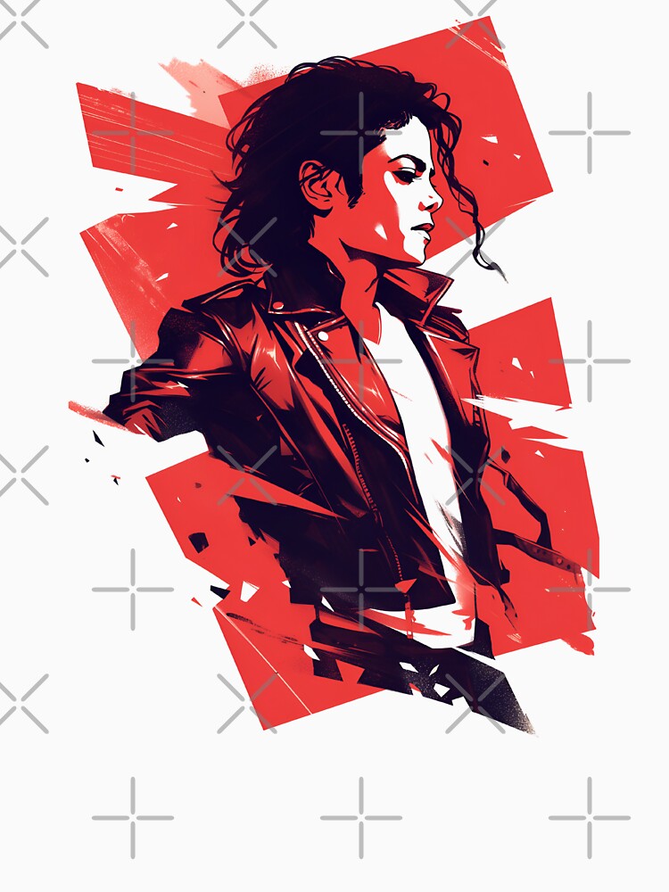 Pop King in a Leather Jacket - Red Backdrop - Pop Music by Fenay Designs
