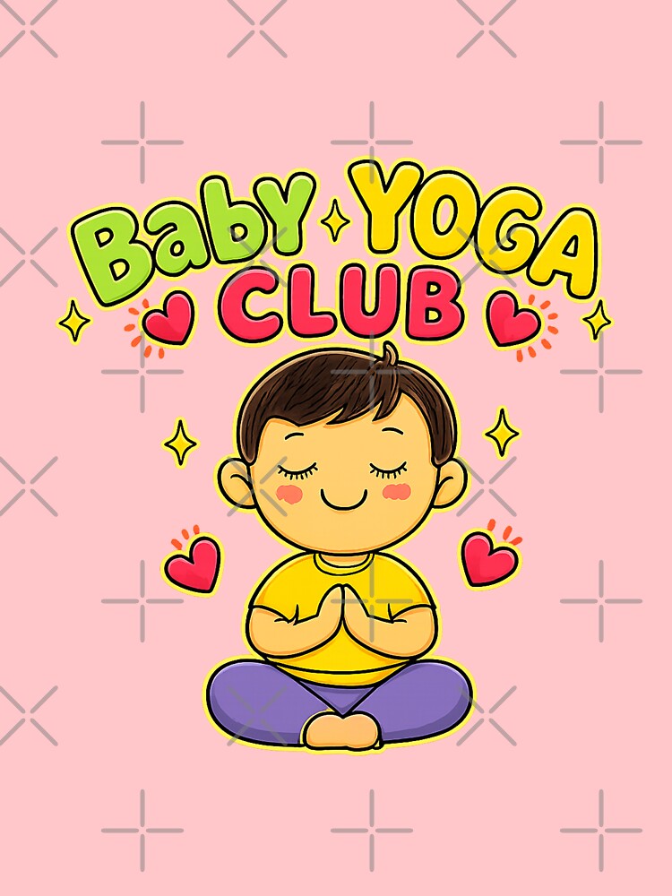 Baby Yoga Club Cute Meditation Cartoon Shirt by FEEL GOOD CLUB DESIGNS