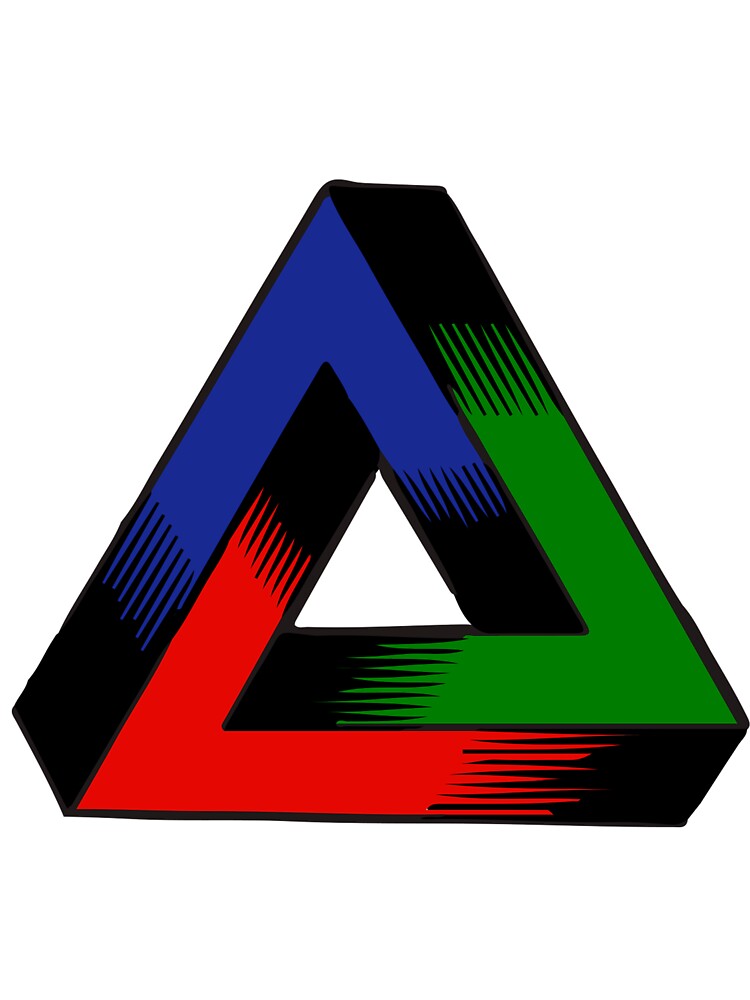 Red Blue Green Triangle Geometry T-Shirt by AllStarMerch