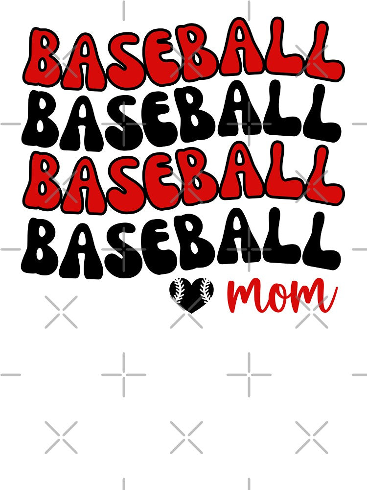 Baseball Mom | Baseball Mom Shirt | Baseball Mom Sticker | Baseball Love (Red & Black) by Big Reputation Media