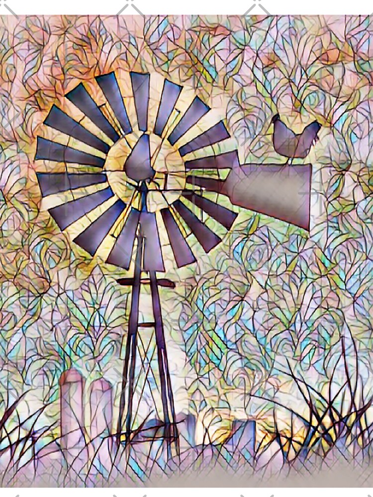 Art Nouveau style Farm Windmill by CattlettArt