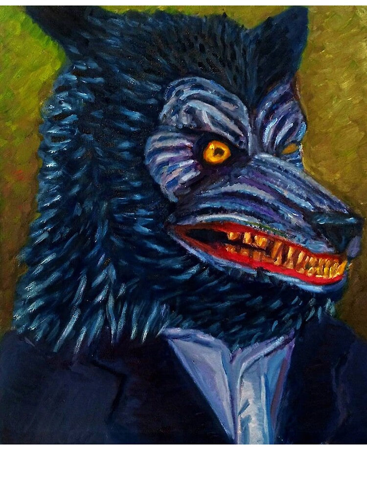 Blue Werewolf Portrait by singedhollyart