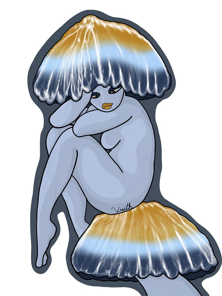 Elegant Blue Webcap Mushroo. by Art by Wraith