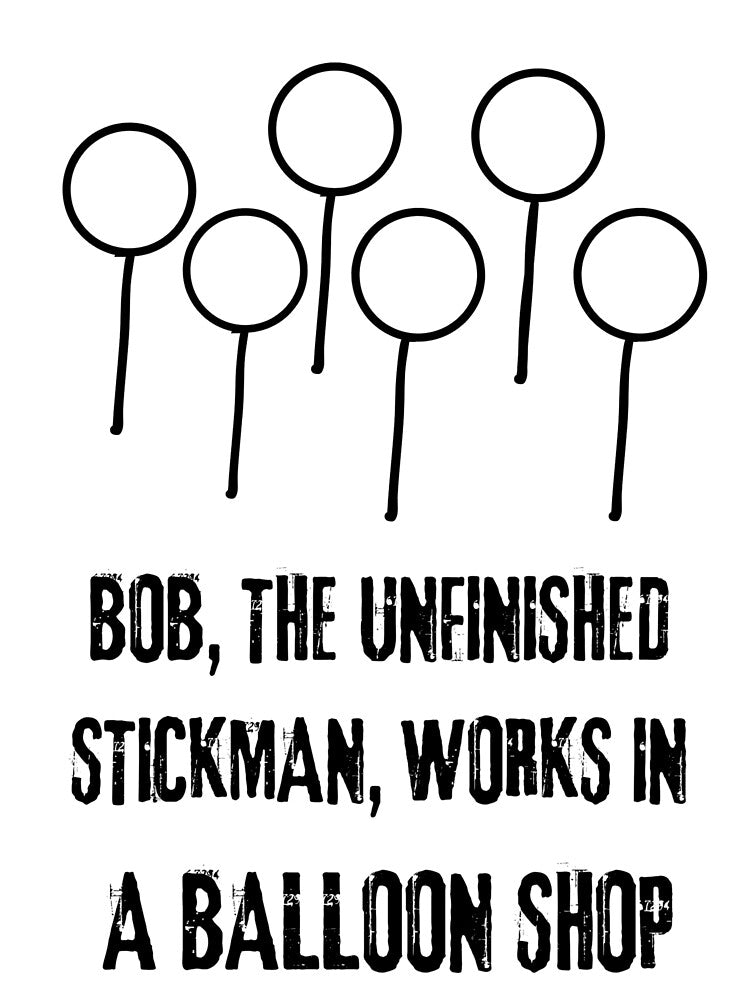 Bob, the Unfinished Stickman, is shopping by LagoonandBeans