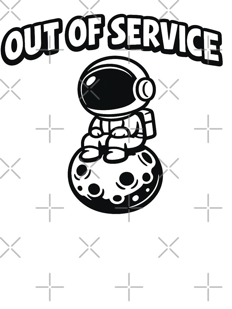 Out Of Service Astronaut Funny Minimal Space Design by Echo-Draw