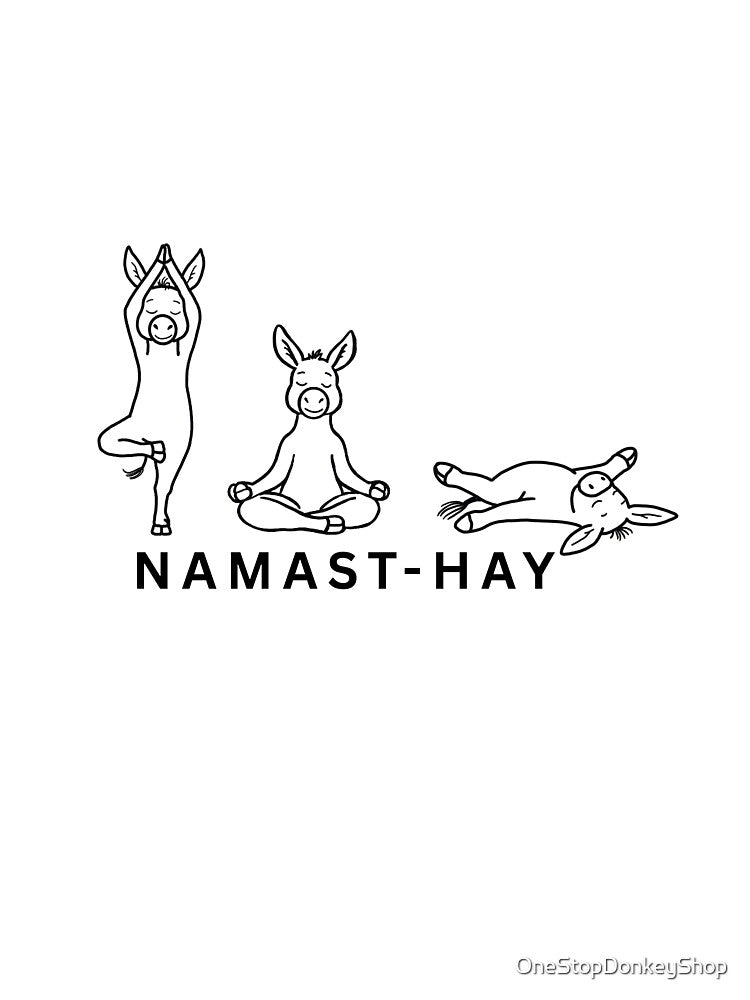 Namast-Hay Funny Donkey Yoga Design – Meditation Yoga Pun Gift by OneStopDonkeyShop