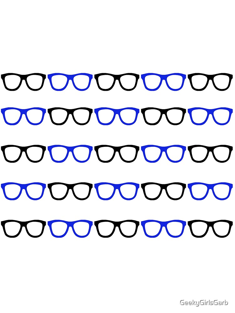 Black and Blue Nerd Glasses by GeekyGirlsGarb