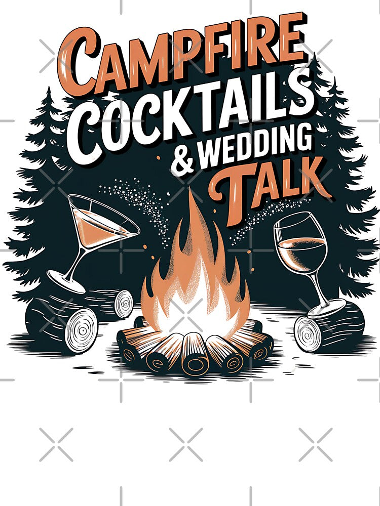 Camping Bachelorette Tee: Campfire Cocktails & Wedding Talk by CuteDesignables
