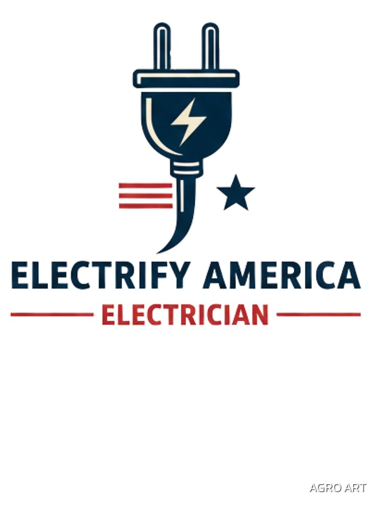 American Electrician T-Shirt | Electrify America Electrician Icon by AGRO ART