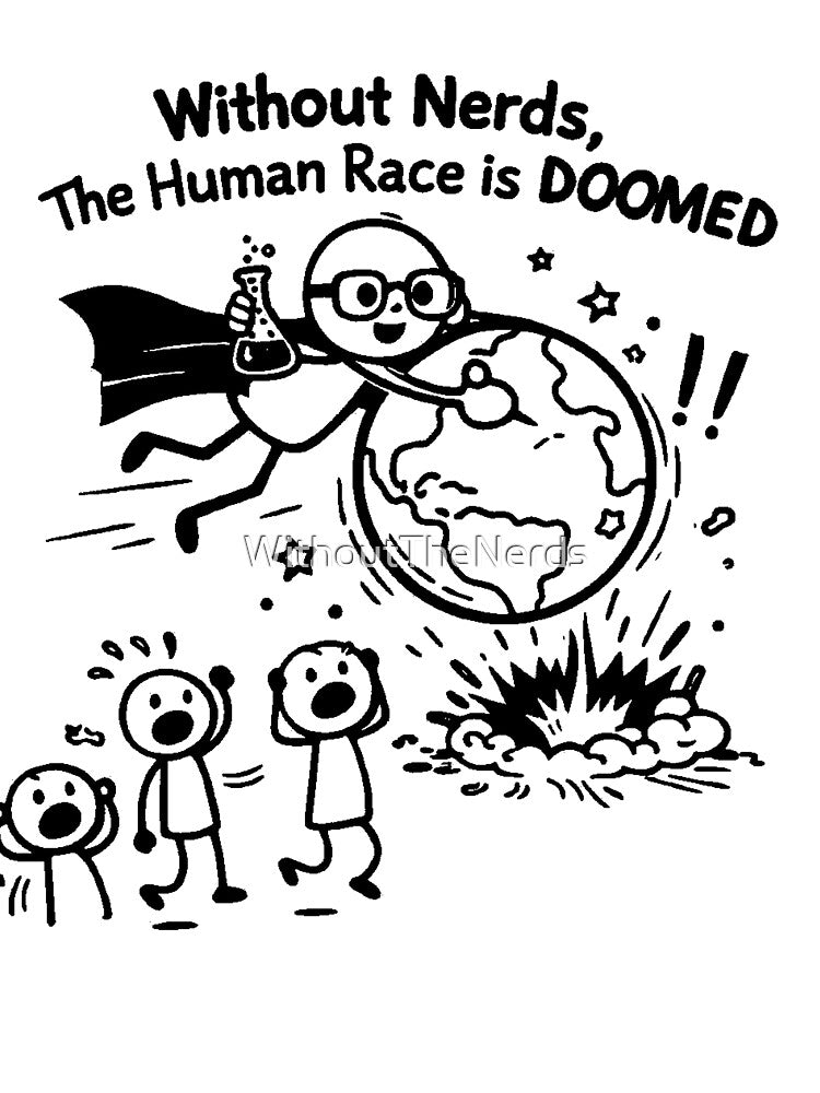 Without Nerds The Human Race Is Doomed Black Stick Man by WithoutTheNerds