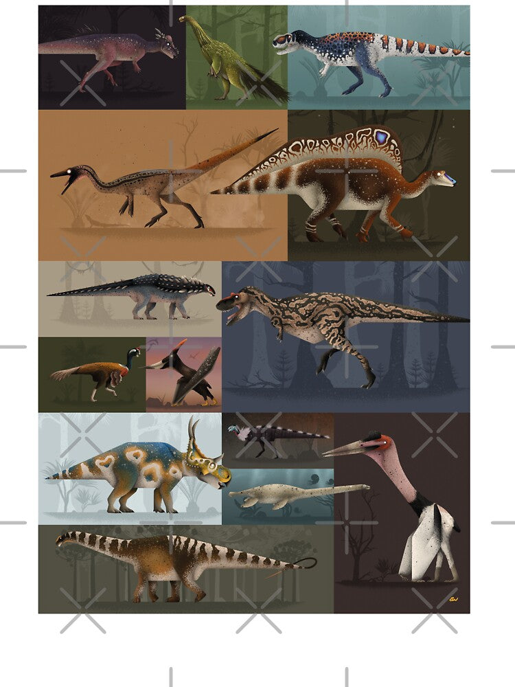 Dinosaurs and their homes by Emily Higgs Art
