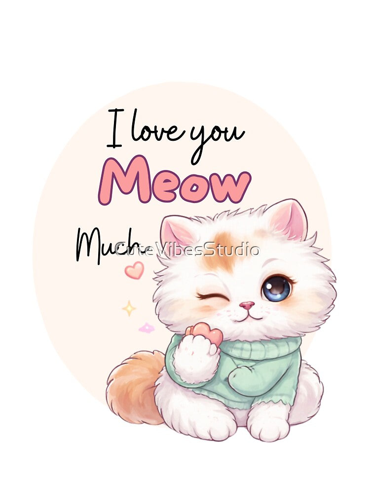 I Love you Meow Much| Cute Cat Lover Design by CuteVibesStudio
