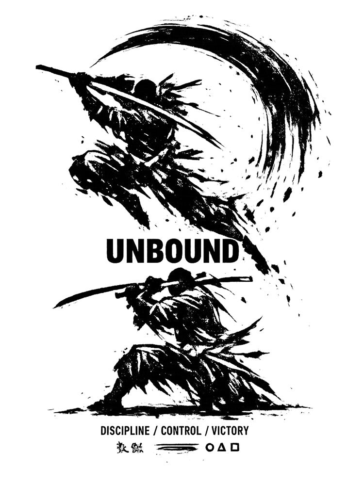 UNBOUND Samurai Combat Streetwear Shirt – Abstract Martial Arts Graphic Tee by JonelCrafts
