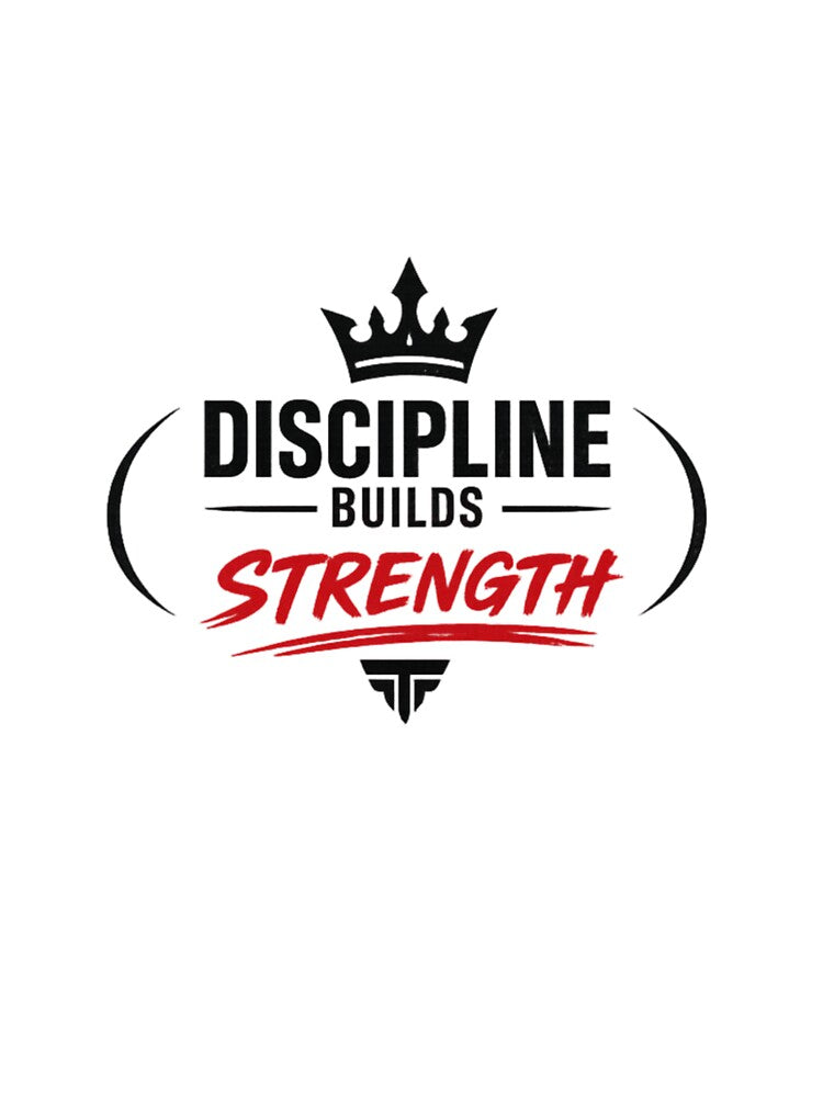 Discipline builds strength |  motivational Gym design by arifali786