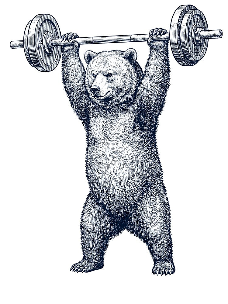 Vintage Bear Weightlifting Deadlift Gym Animal Lover by DoodleTortle
