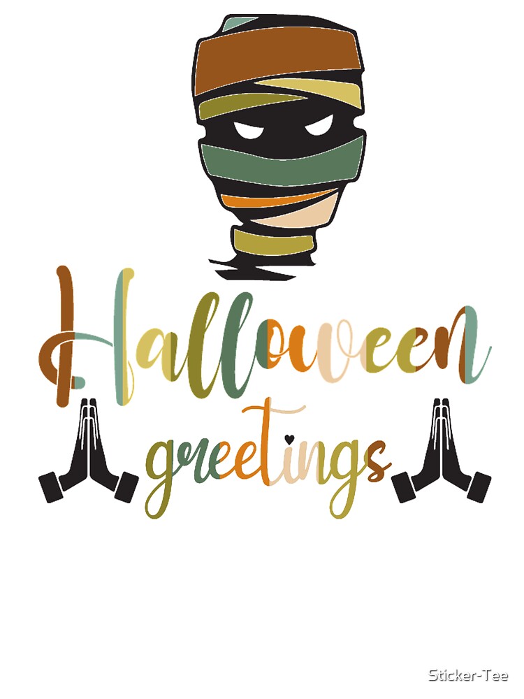 Halloweenie Greeting Retro by Sticker-Tee
