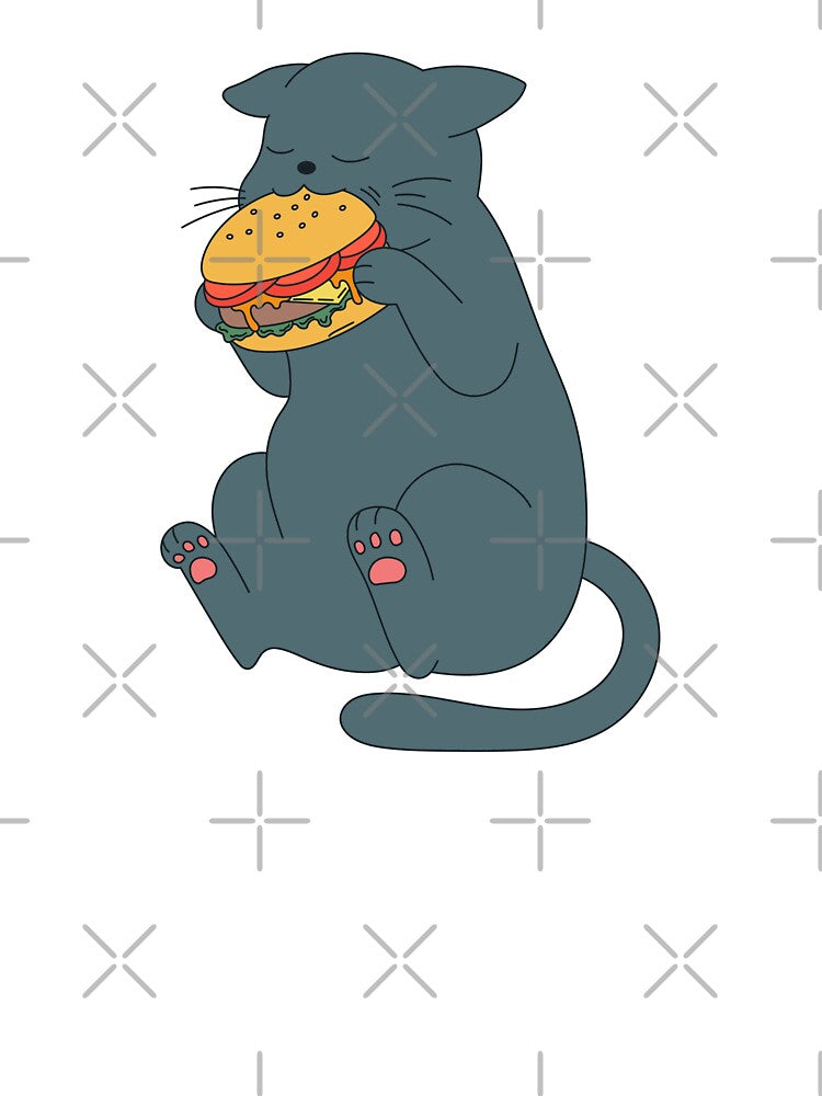 Cat Eating Burger by Pixelish