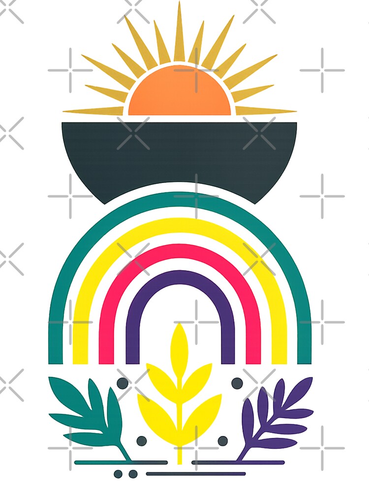 Boho Rainbow - Bohemian - Sun - Bold Design - Colourful - Nature by Deas Creations