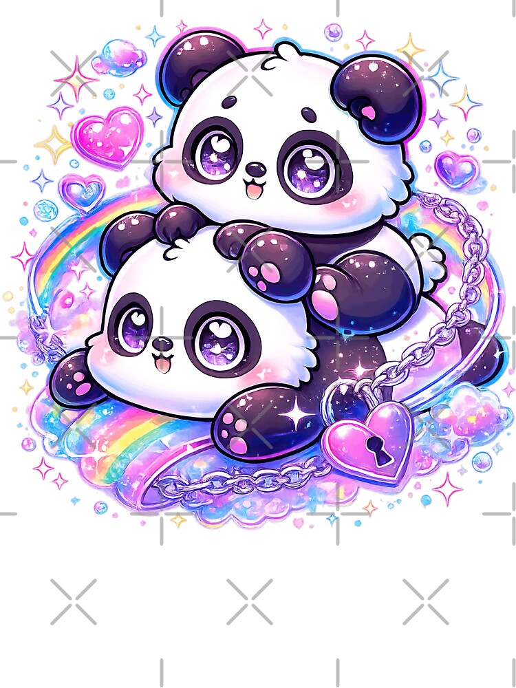 Cute Kawaii Panda, Y2k Style by graphic-genie