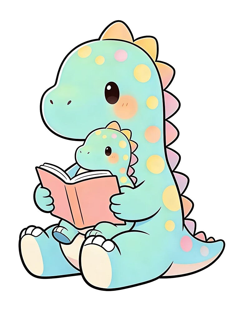 Mommy Dino & Baby Reading | Cute Family Matching Outfit by PrintStichCo