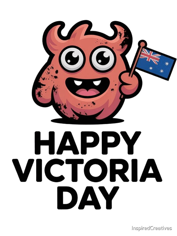 Funny Happy Victoria Day Monster Cute Patriotic Cartoon by InspiredCreatives