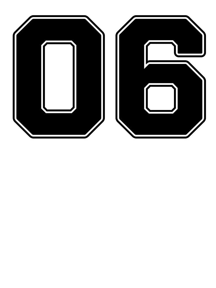 06 | Jersey Number 06 | Shirt Number 06 (Black) by STUDIO-72