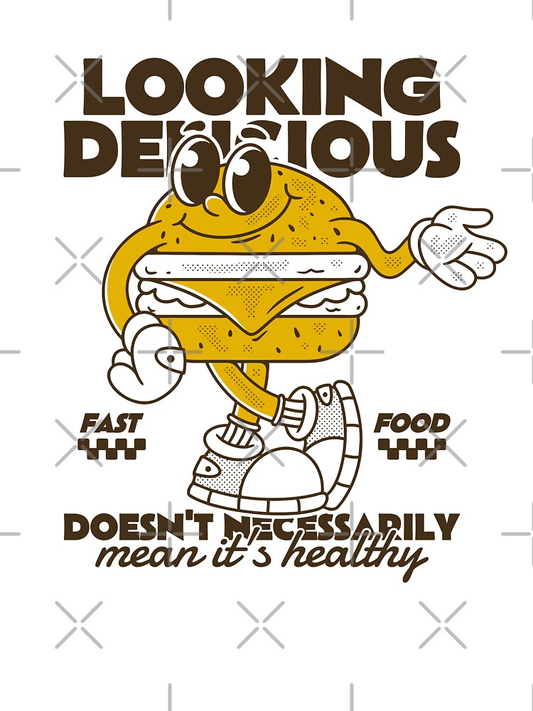 Looking delicious doesn't necessarily mean it's healthy. Burger mascot character by adipra