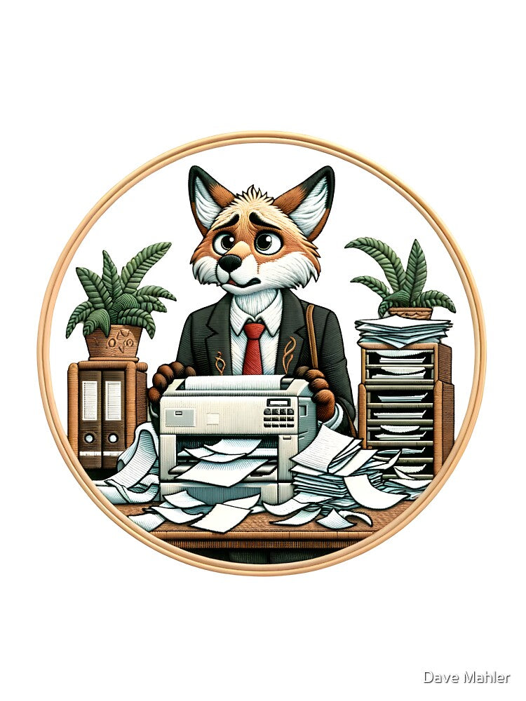 Office Fox Chaos - Corporate Jungle Animal Humor by #Adulting Central